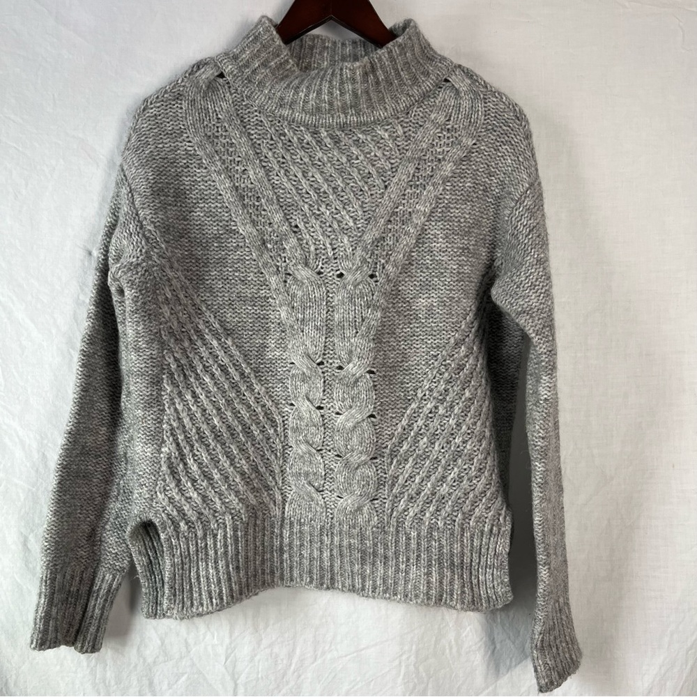 Eighteen68 wool alpaca blend oversized cable knit sweater grey size extra small